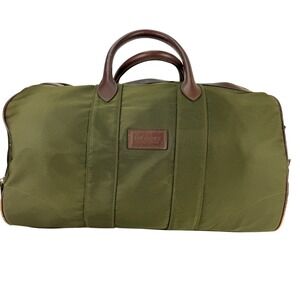 POLO GOLF CHARLESTON Canvas Leather Trim Duffle Bag Olive Green Travel Weekend